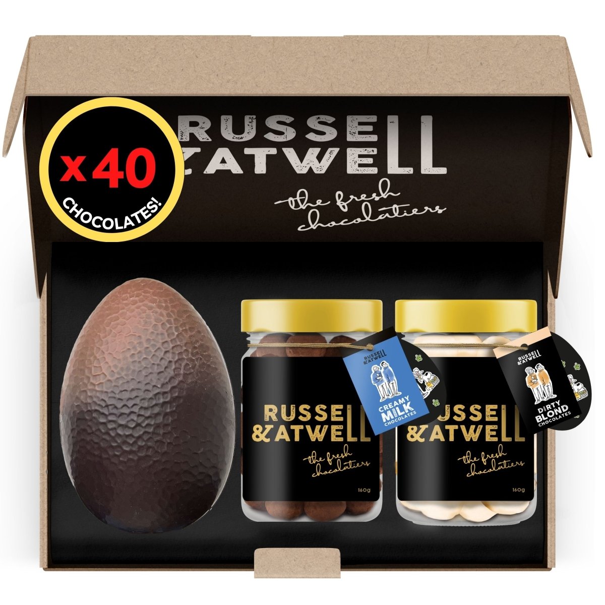 Easter Egg with Milk & Blond Jar Packs - Russell and Atwell