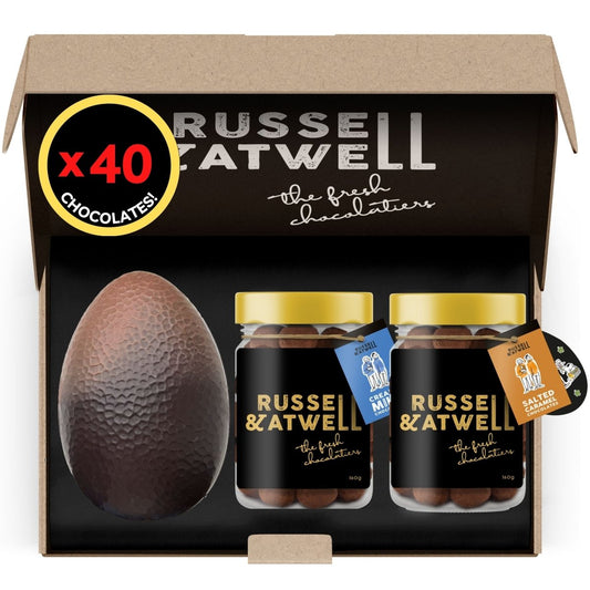 Easter Egg with Milk & Dark Jar Packs - Russell and Atwell