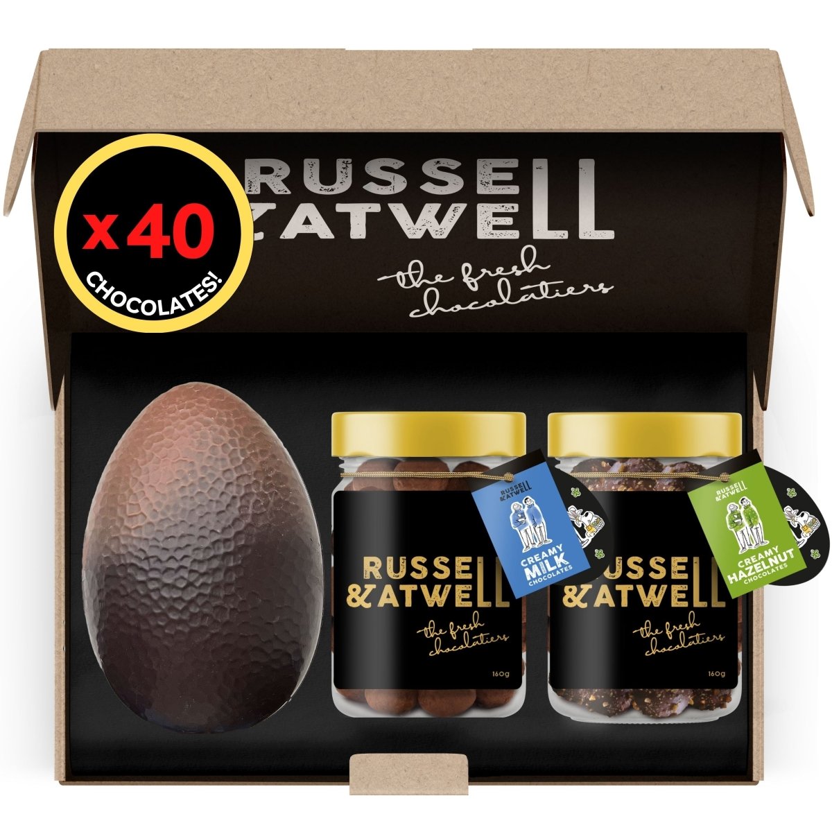 Easter Egg with Milk & Hazelnut Jar Packs - Russell and Atwell