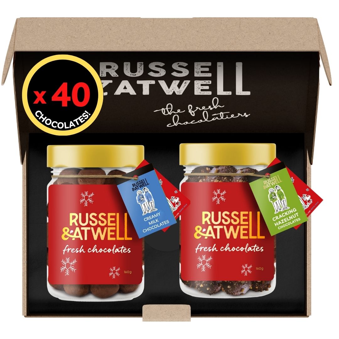 Festive Cracking Hazelnut & Creamy Milk 2 - Jar Box - Russell and Atwell