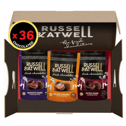 Festive Dark Monty Fresh Chocolate 3 - Pack - Russell and Atwell