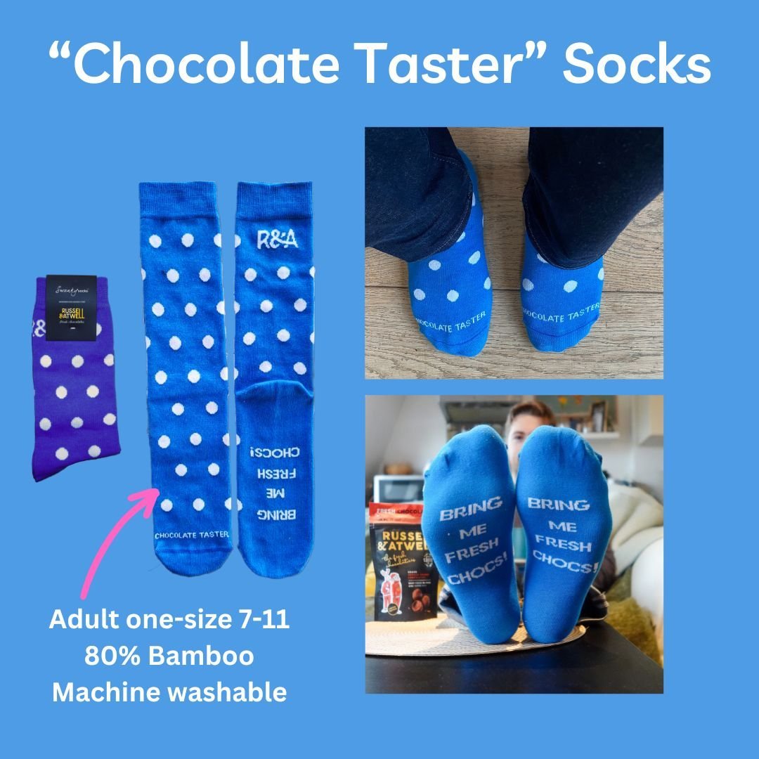 Festive "Get Me Fresh Chocs" R&A bamboo socks! - Russell and Atwell