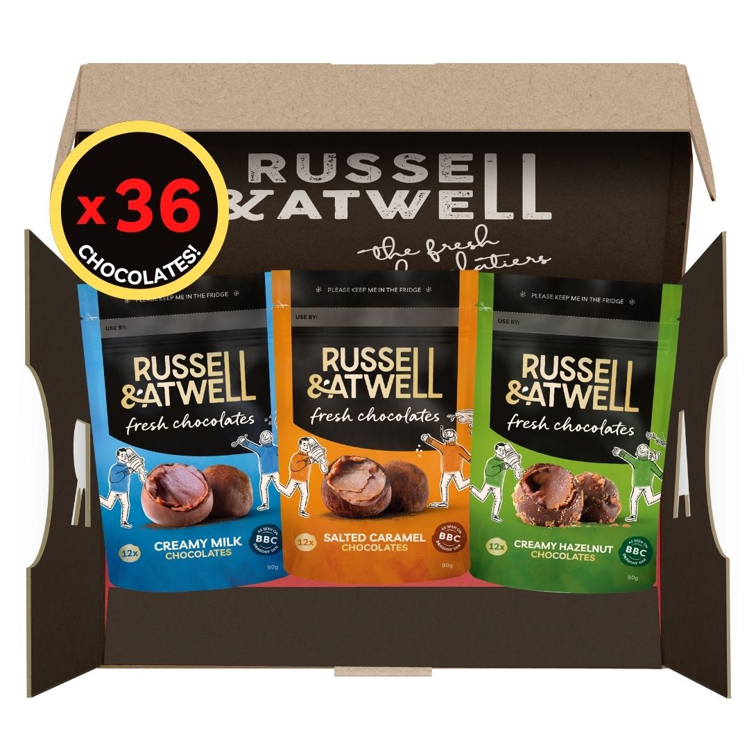 Festive Nutty Monty Fresh Chocolate Dragon 3 - Pack - Russell and Atwell