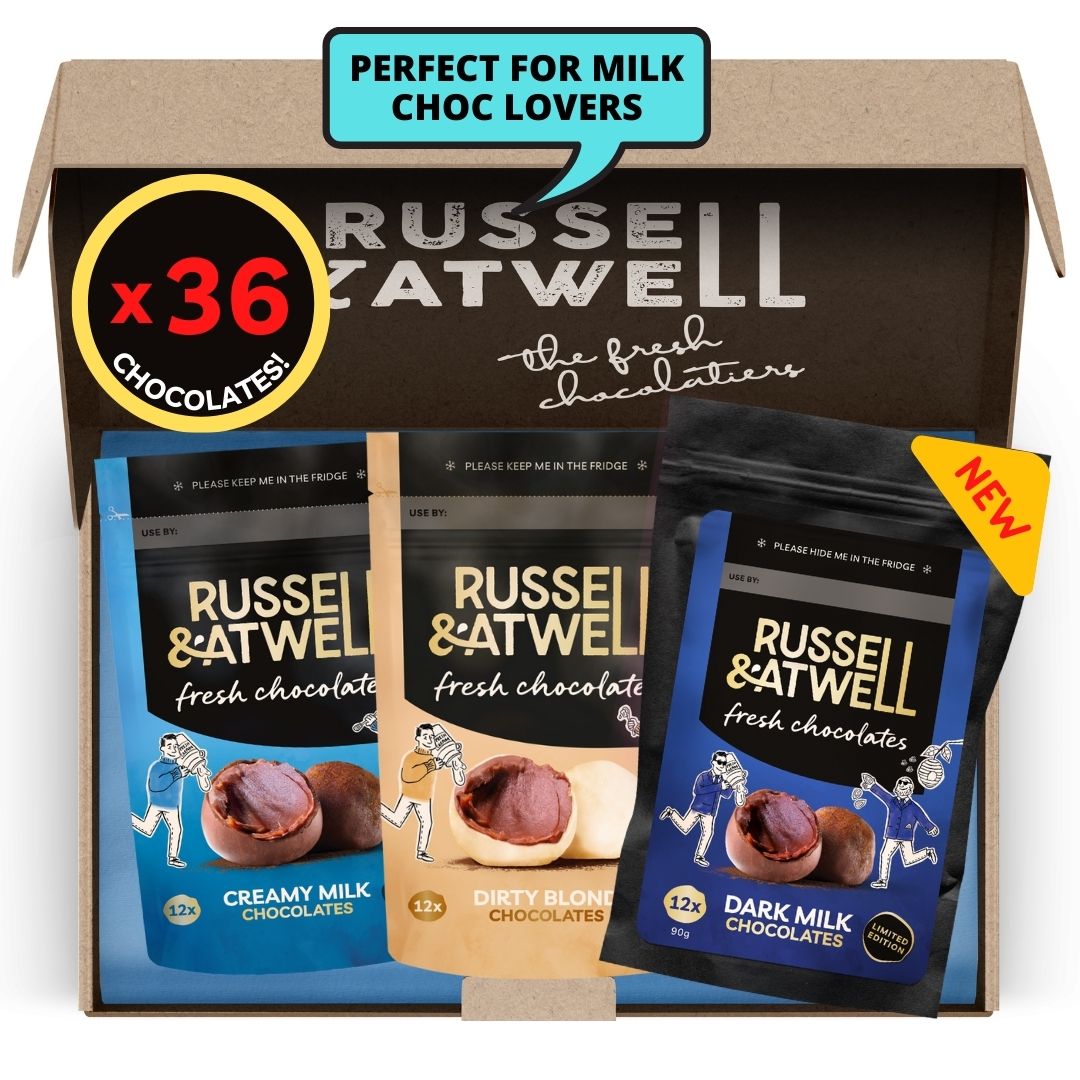 NEW Dark Milk Monty Fresh Chocolate 3 - Pack - Russell and Atwell