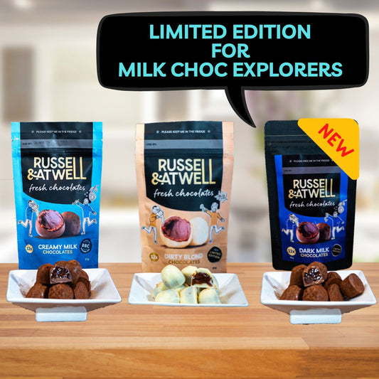 NEW Dark Milk Monty Fresh Chocolate 3 - Pack - Russell and Atwell