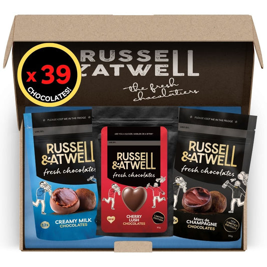 NEW Luxury Love Monty Fresh Chocolate 3 - Pack - Russell and Atwell