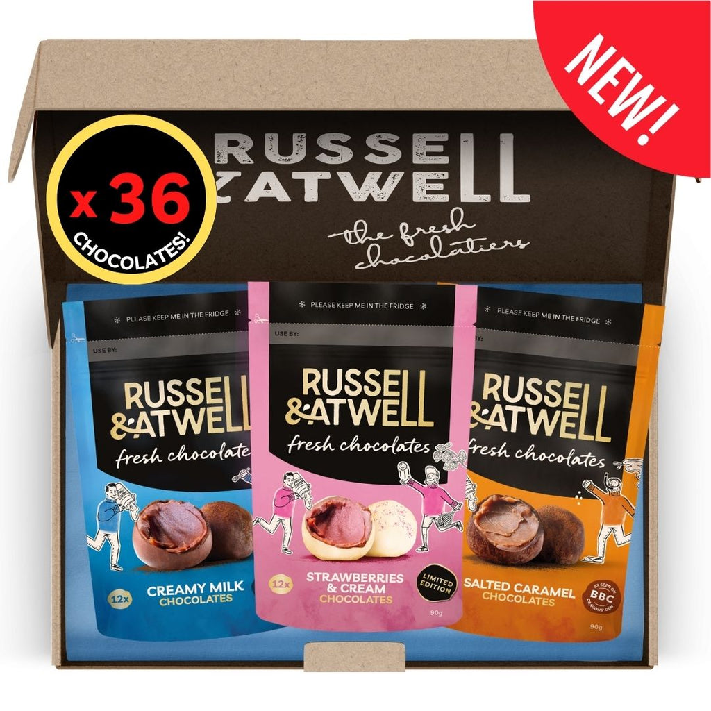 NEW Strawberry Monty Fresh Chocolate 3 - Pack - Russell and Atwell