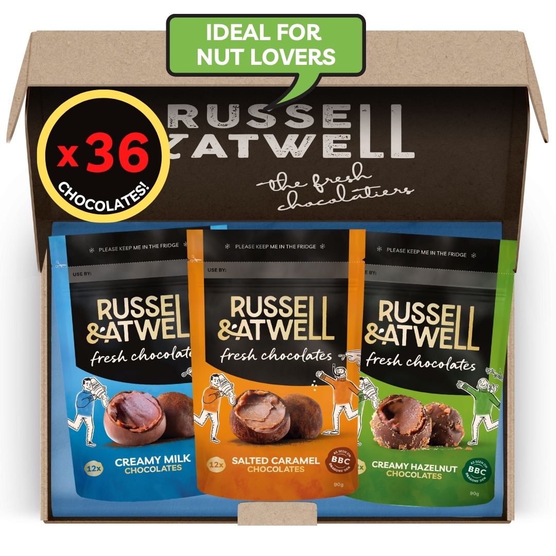 Nutty Monty Fresh Chocolate Dragon 3 - Pack - Russell and Atwell