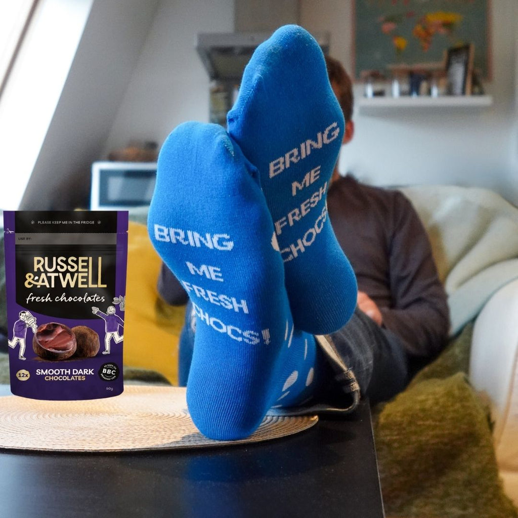 Smooth Dark & Champagne Chocs & Socks - Russell and Atwell