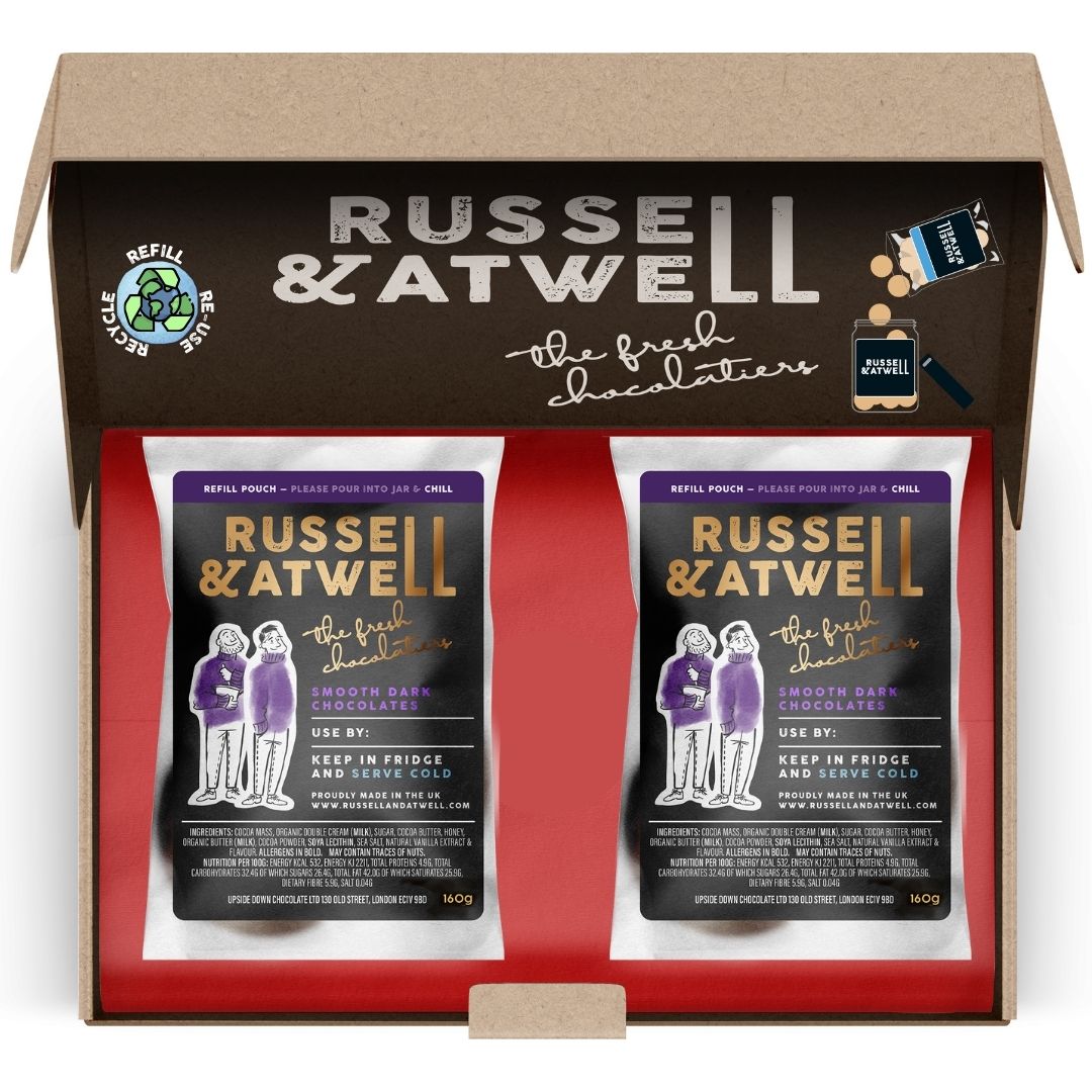 Smooth Dark double - pack Fresh Chocolate Eco - Jar Refill - Russell and Atwell